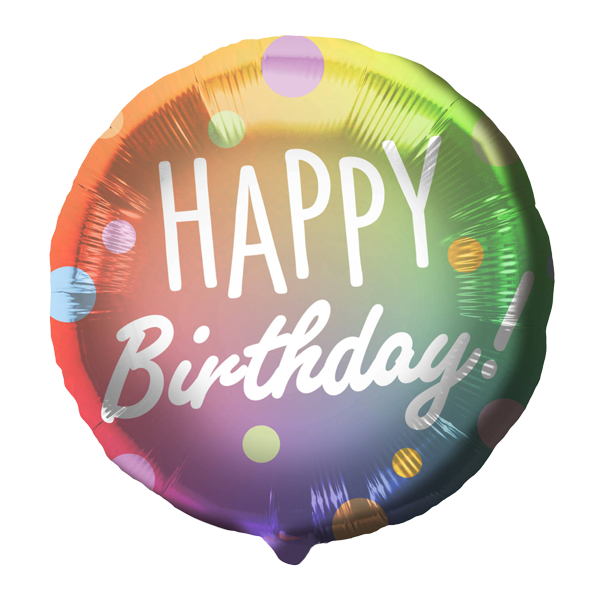 Heliumballon-Geschenk „Happy Birthday“ Rainbow Pastell Set