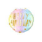 Heliumballon-Geschenk "Happy Birthday" Rainbow Pastell Set