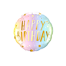 Helium Balloon Gift "Happy Birthday" Rainbow Pastel Set
