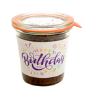Apfelkuchen "Happy Birthday to You" im Sturz-Weckglas