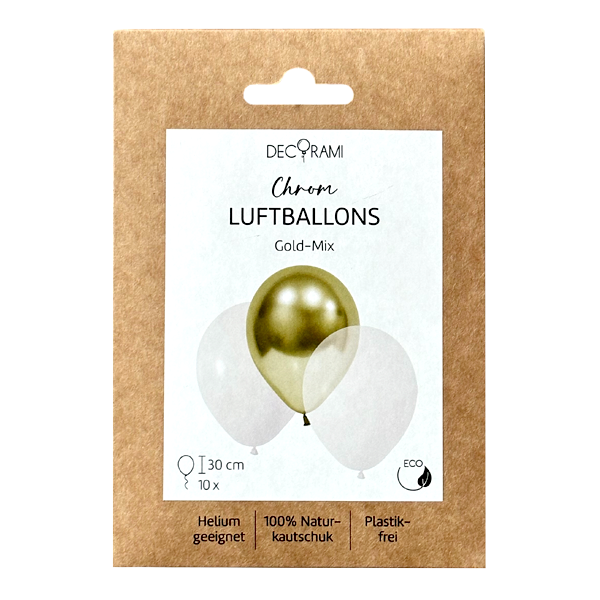 schimmernde Luftballons Chrom und Gold