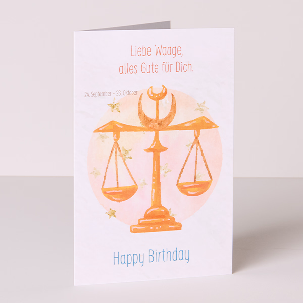 Greeting Card Sign of the Zodiac „Libra“