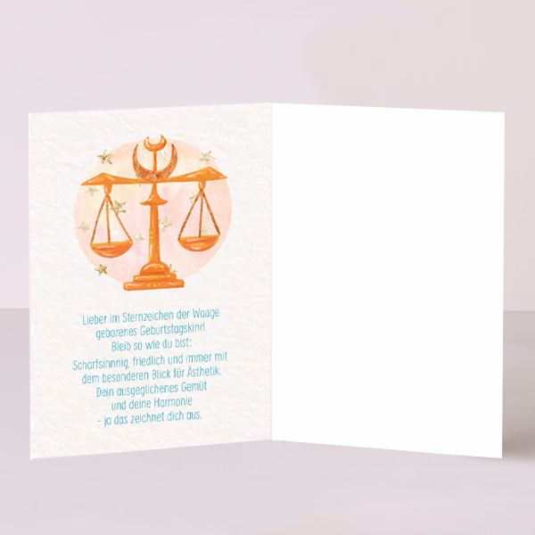 Greeting Card Sign of the Zodiac „Libra“