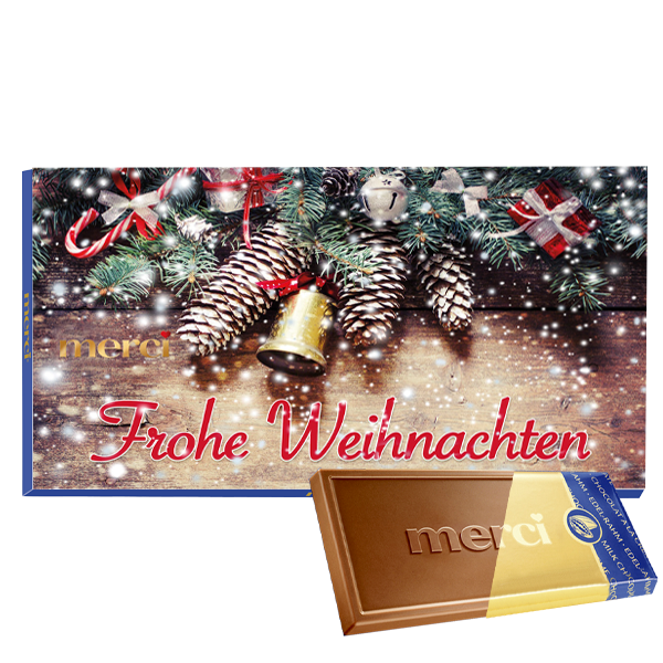 Merci mit Banderole "Frohe Weihnachten" (100 g)