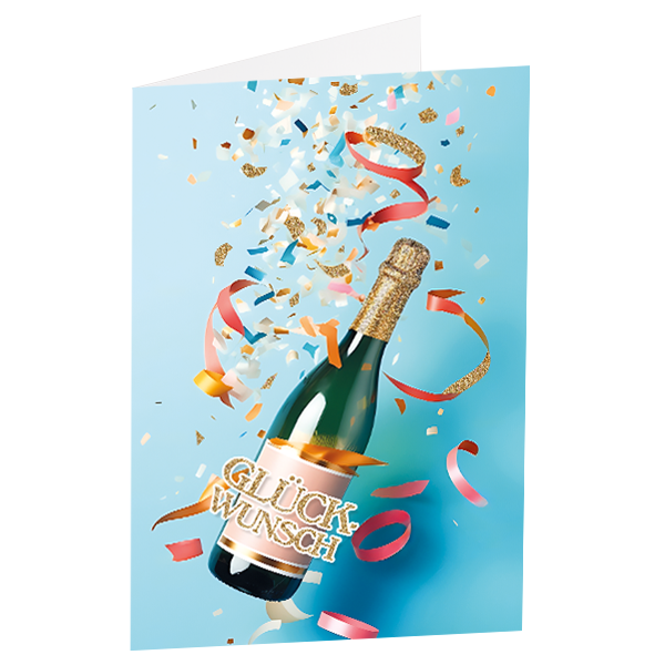 Motivkarte Glückwunsch Sekt