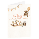 Motivkarte "Zum Baby alles Gute" mit Holzherz