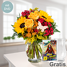 Blumenstrauß Herbstglühen mit DVD & Vase