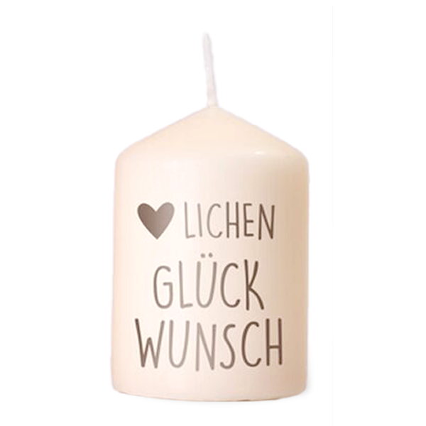 Kerze von Herzen "Glückwunsch"