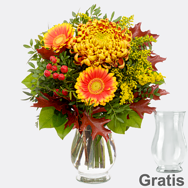 Blumenstrauß Herbstsymphonie mit Vase