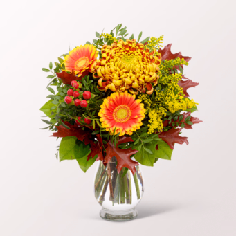 Flower Bouquet Herbstsymphonie with Halloren Balls & vase