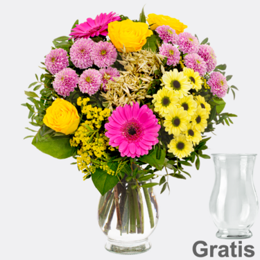 Blumenstrauß Herbstfrische mit Vase