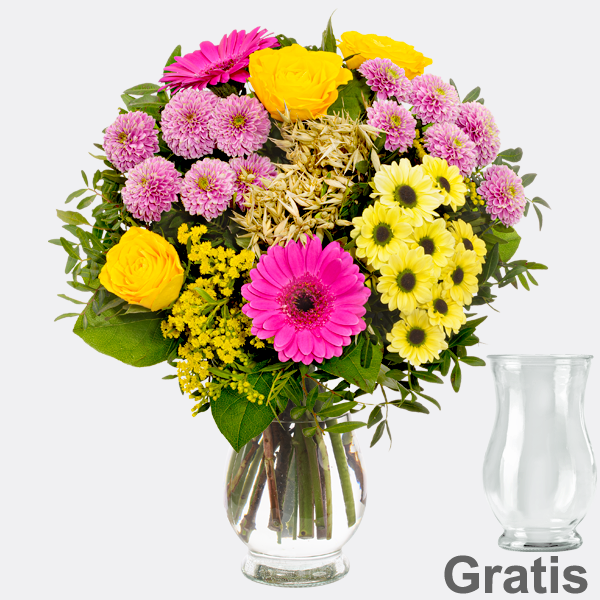 Blumenstrauß Herbstfrische mit Vase