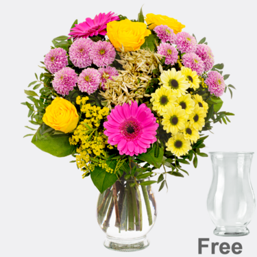 Flower Bouquet Herbstfrische with vase