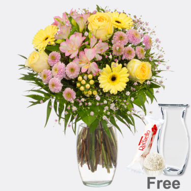 Flower Bouquet Lust auf Herbst with Vase & Ferrero Raffaello