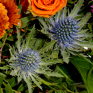 Blumenstrauß Goldener Herbst mit Vase & Ferrero Raffaello