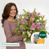 Premiumstrauß Helena mit Premiumvase & Teaballs & Ferrero Giotto 3er