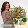 Premium Bouquet Helena with Premium Vase & Teaballs & 3 Ferrero Giotto