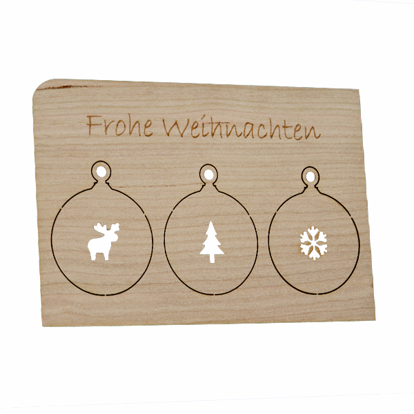 Weihnachtskarte aus Holz