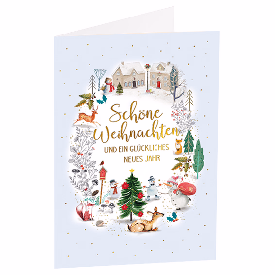 Motivkarte „Schöne Weihnachten und ein glückliches neues Jahr“