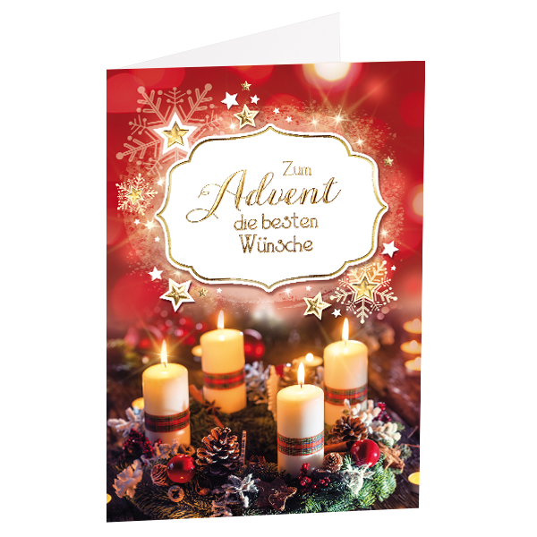 Motivkarte "Zum Advent die besten Wünsche"