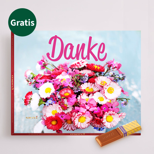 Danke-Set mit Vase & Merci