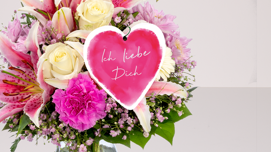 Blumenstecker "Ich liebe Dich"