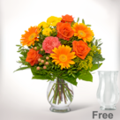 Flower Bouquet Sommerglühen with vase