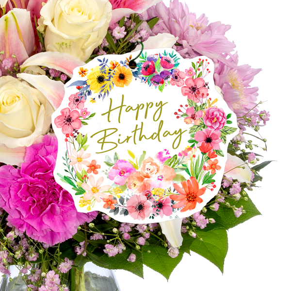 Blumenstecker "Happy Birthday"
