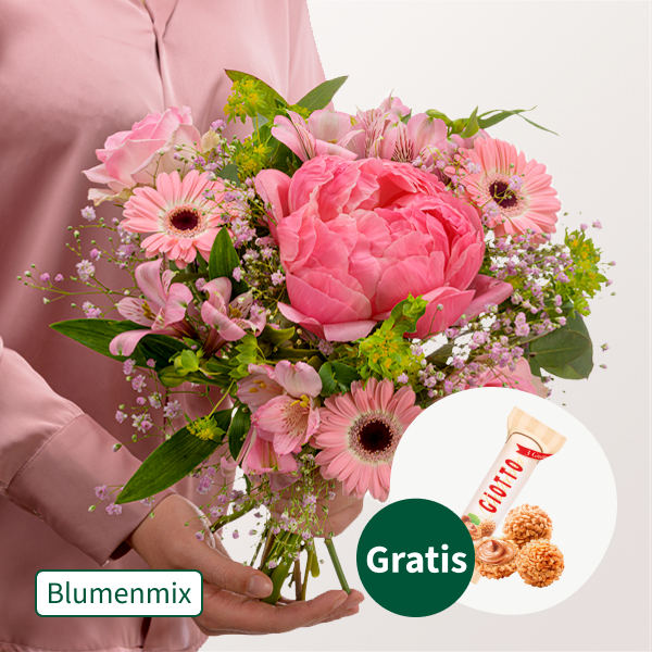 Blumenmix Zarter Gruß mit Ferrero Giotto 3er