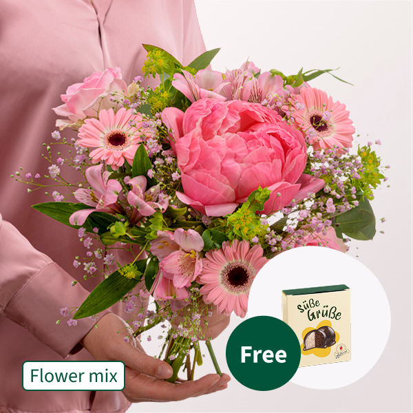 Flower Mix Zarter Gruß with Halloren Balls