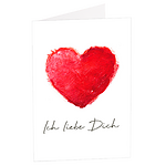 Motivkarte rotes Herz "Ich liebe Dich"