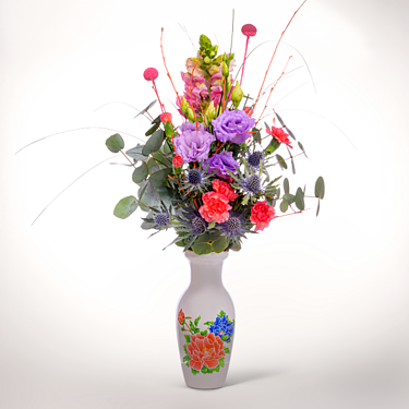Blumenstrauß Frühlingstanz mit Vase