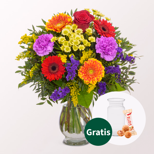 Blumenstrauß Frühlingsbeginn mit Vase