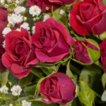 Blumenstrauß „Alles Liebe“ mit Vase & Ferrero Giotto 3er