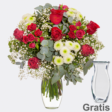 Blumenstrauß "Beste Oma" mit Vase