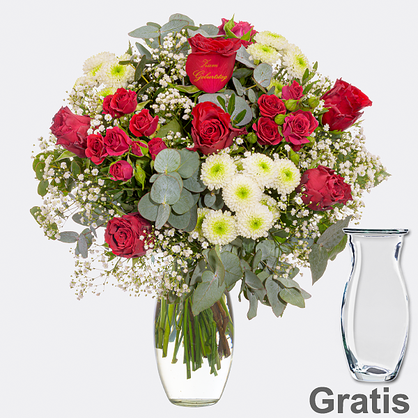 Blumenstrauß "Zum Geburtstag" mit Vase