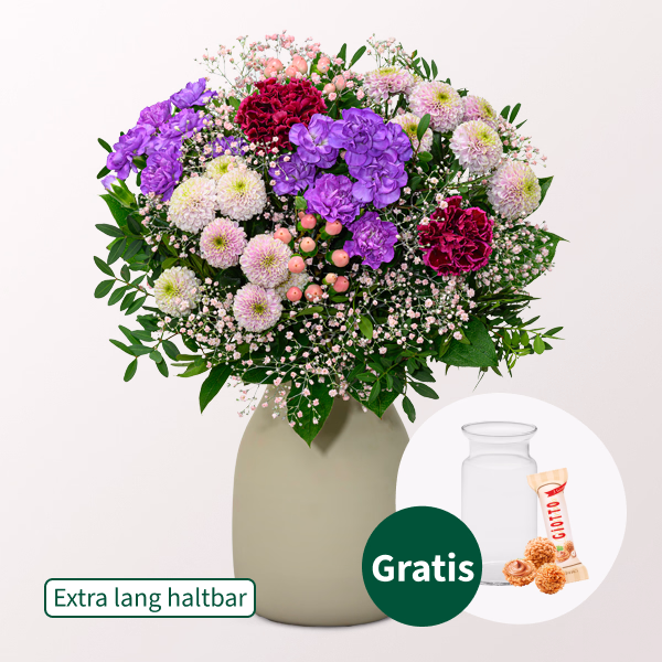 Blumenstrauß Blütentraum mit Vase & Ferrero Giotto