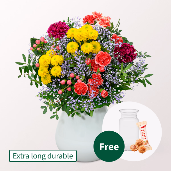 Flower Bouquet Blütenfreude with vase
