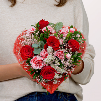 Blumenstrauß Herzensblüte mit Vase