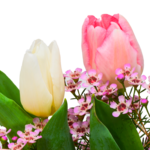 Arrangement Frühlingskuss with 3 Ferrero Giotto