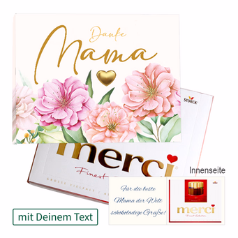 Persönliche Grußkarte mit Merci: Danke Mama (250 g)