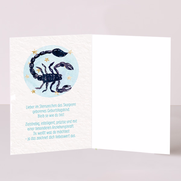 Greeting Card Sign of the Zodiac „Scorpio“