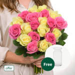 Bunch of 20 roses Rosenliebe mit vase