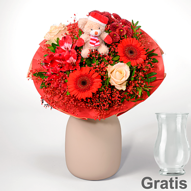 Blumenstrauß Weihnachtsüberraschung mit Vase