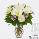 Blumenstrauß Snow White mit Vase