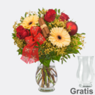 Blumenstrauß Winterglanz mit Vase