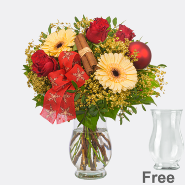 Flower Bouquet Winterglanz with vase