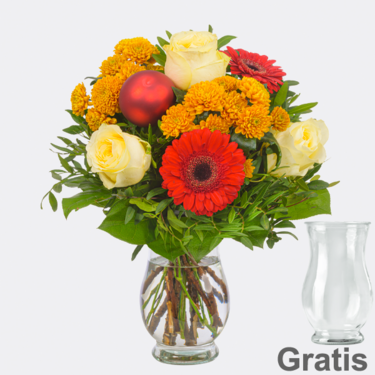Blumenstrauß Holly mit Vase