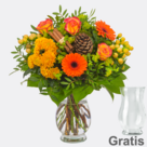 Blumenstrauß Goldschimmer mit Vase