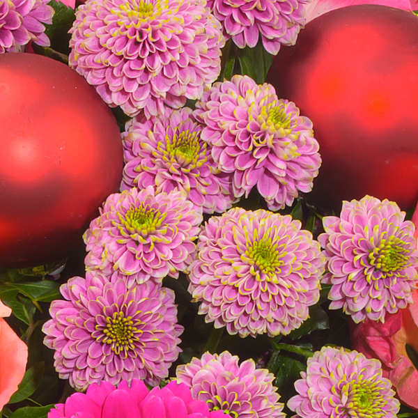 Blumenstrauß Weihnachtsherz mit Vase & 2 Ferrero Rocher